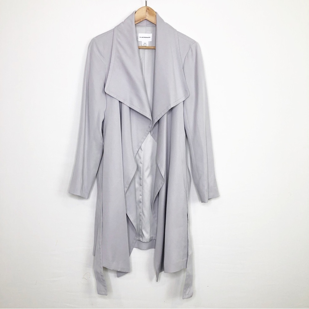 Club Monaco, gray belted trenchcoat